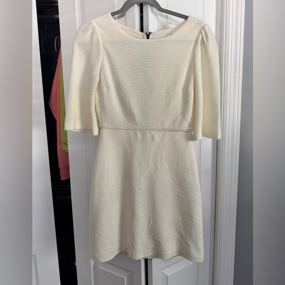 Alice + Olivia Cream 3/4 Sleeve Dress / size 2